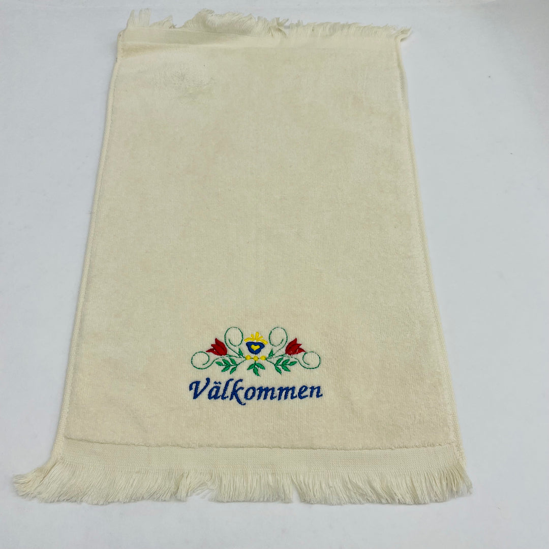 Finger tip towel - Välkommen Flowers on Cream