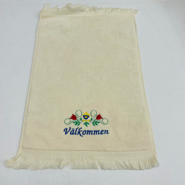 Finger tip towel - Välkommen Flowers on Cream