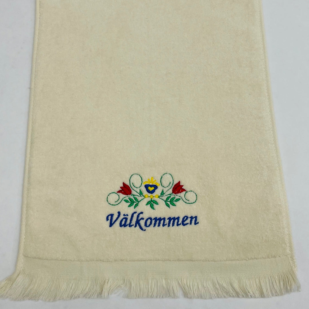 Finger tip towel - Välkommen Flowers on Cream