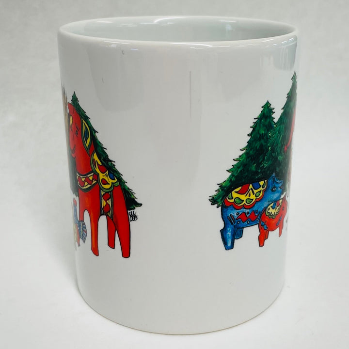 Susan Swanson Swartz Tomte, Dala horses, roosters & pigs coffee mug