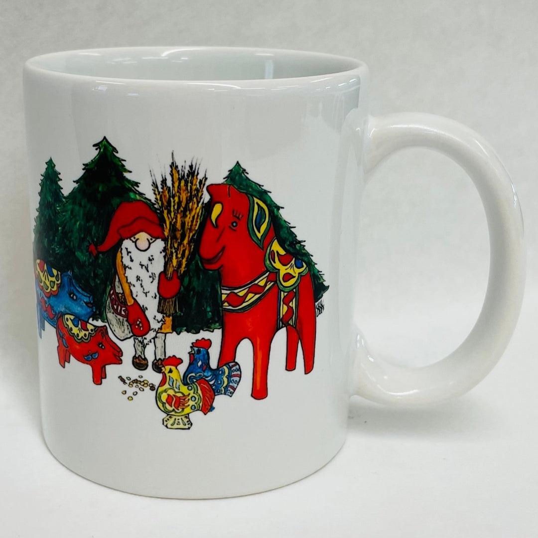 Susan Swanson Swartz Tomte, Dala horses, roosters & pigs coffee mug