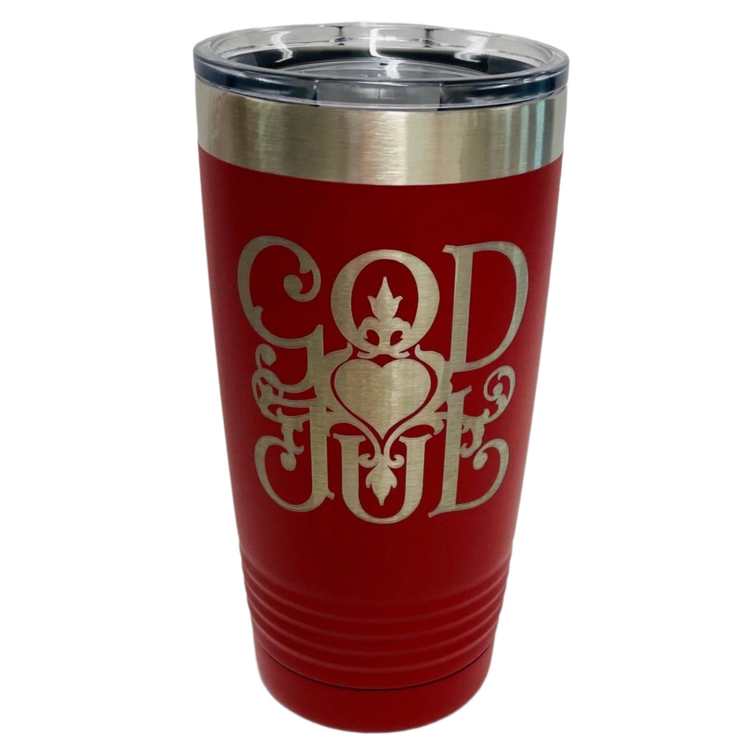 God Jul on Red 20 oz Stainless Steel hot/cold Cup