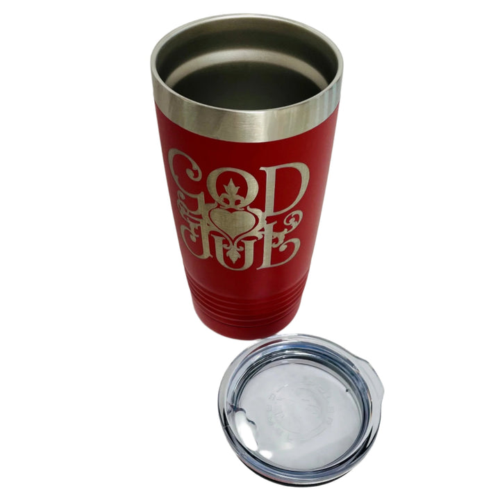 God Jul on Red 20 oz Stainless Steel hot/cold Cup