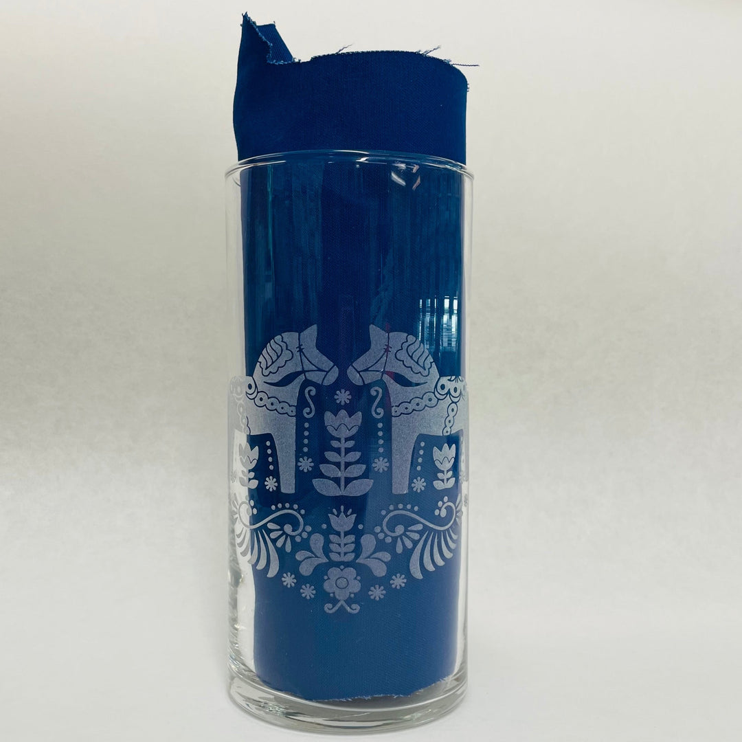 Dala Horse Etched Vase