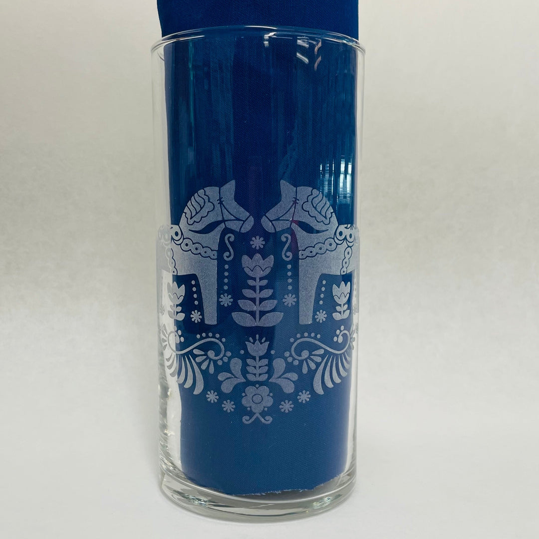 Dala Horse Etched Vase