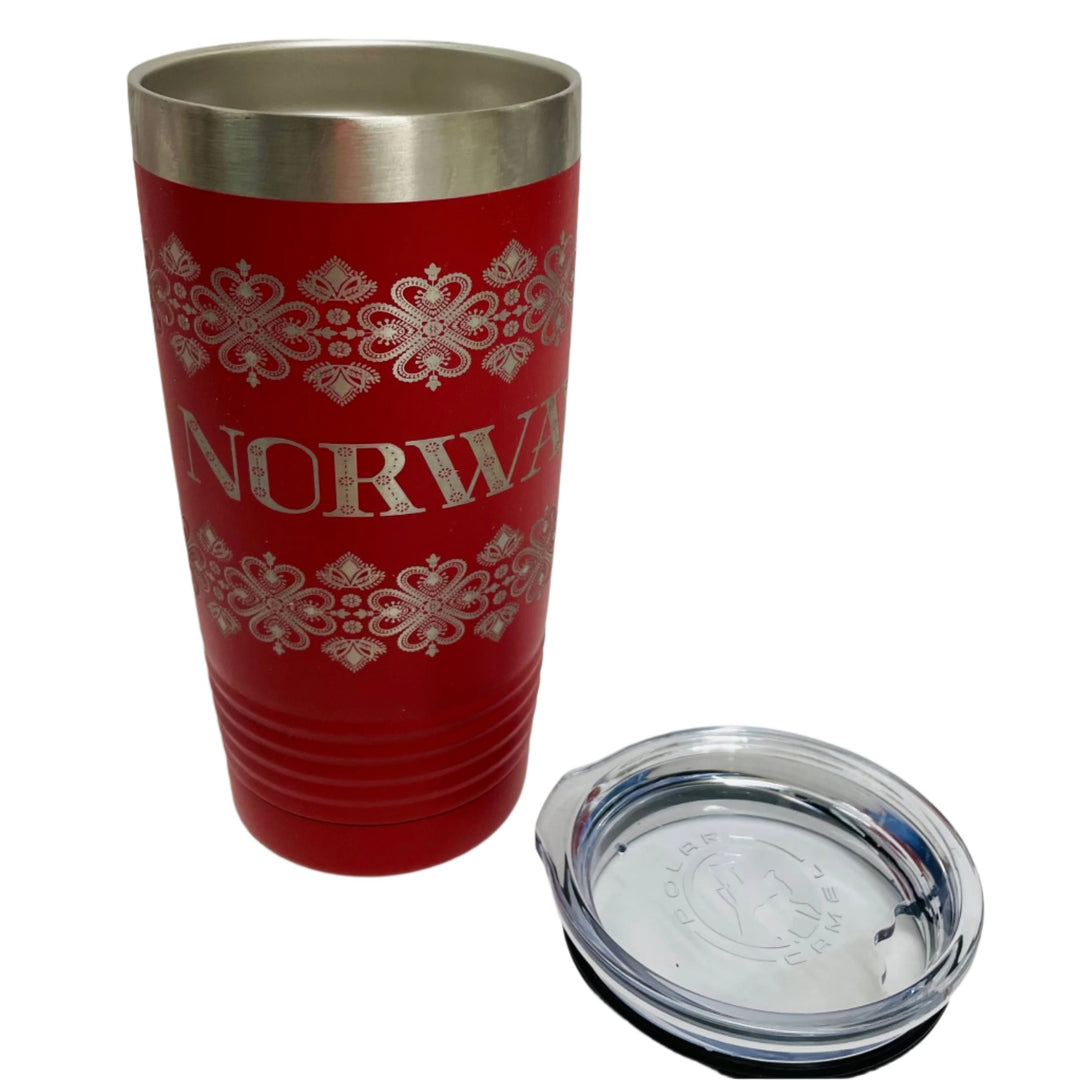 Norway on Red 20 oz Stainless Steel hot/cold Cup