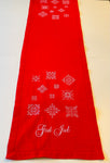 God Jul Snowflakes Embroidered on 52" Runner