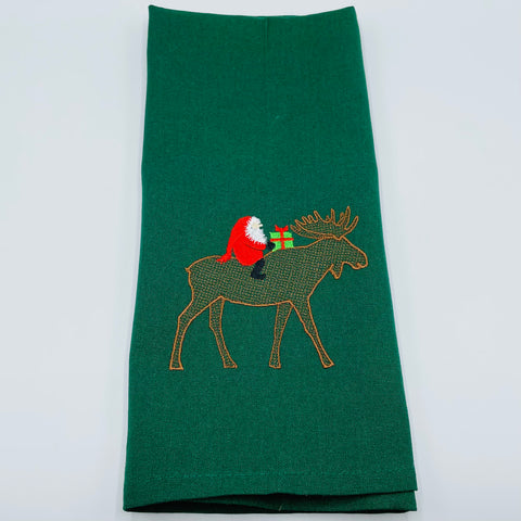 Dish Towel - Gnome on Moose
