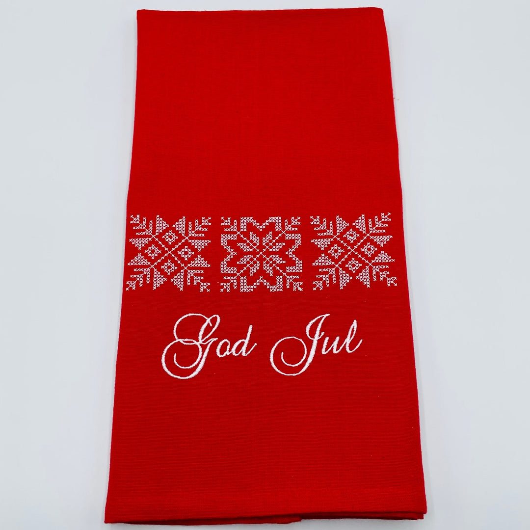 Dish Towel - God Jul Snowflakes