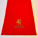 God Jul Straw Goat Embroidered on Red 36" Runner
