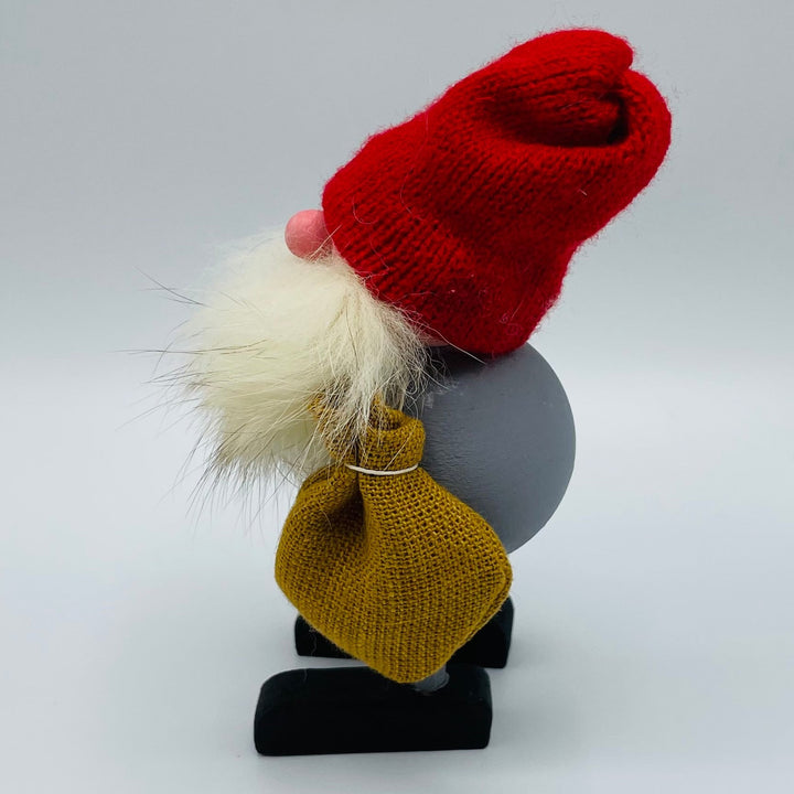 Hand made Tomte with Big Feet carrying Sack