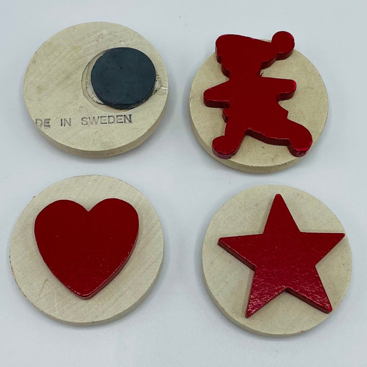 Round Wood Magnet - Star, Heart or Elf