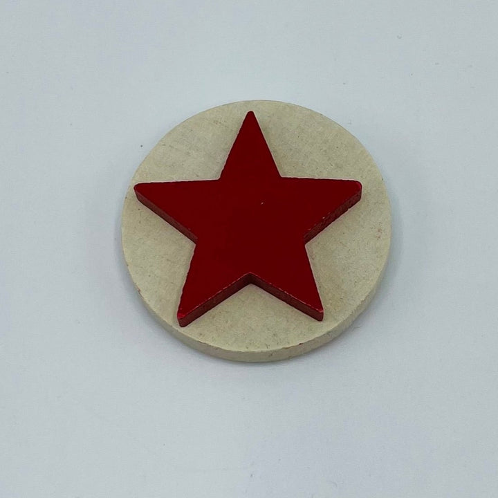 Round Wood Magnet - Star, Heart or Elf