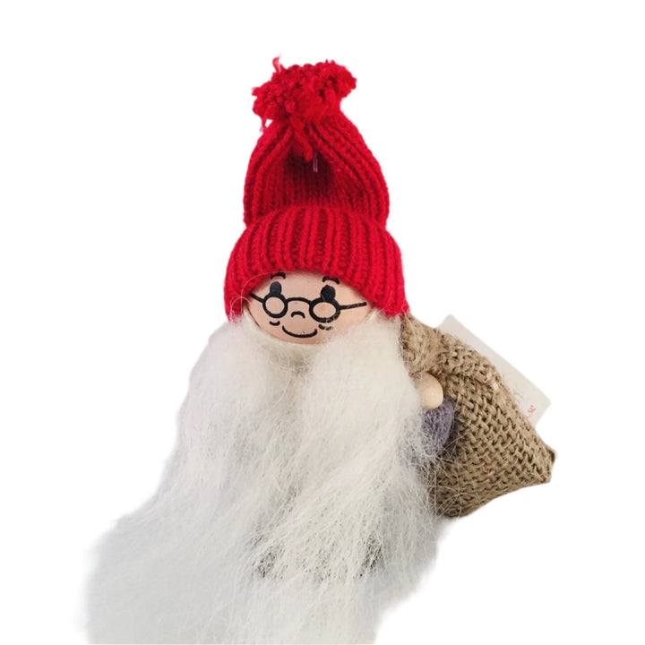 Swedish tomte holding a burlap sack