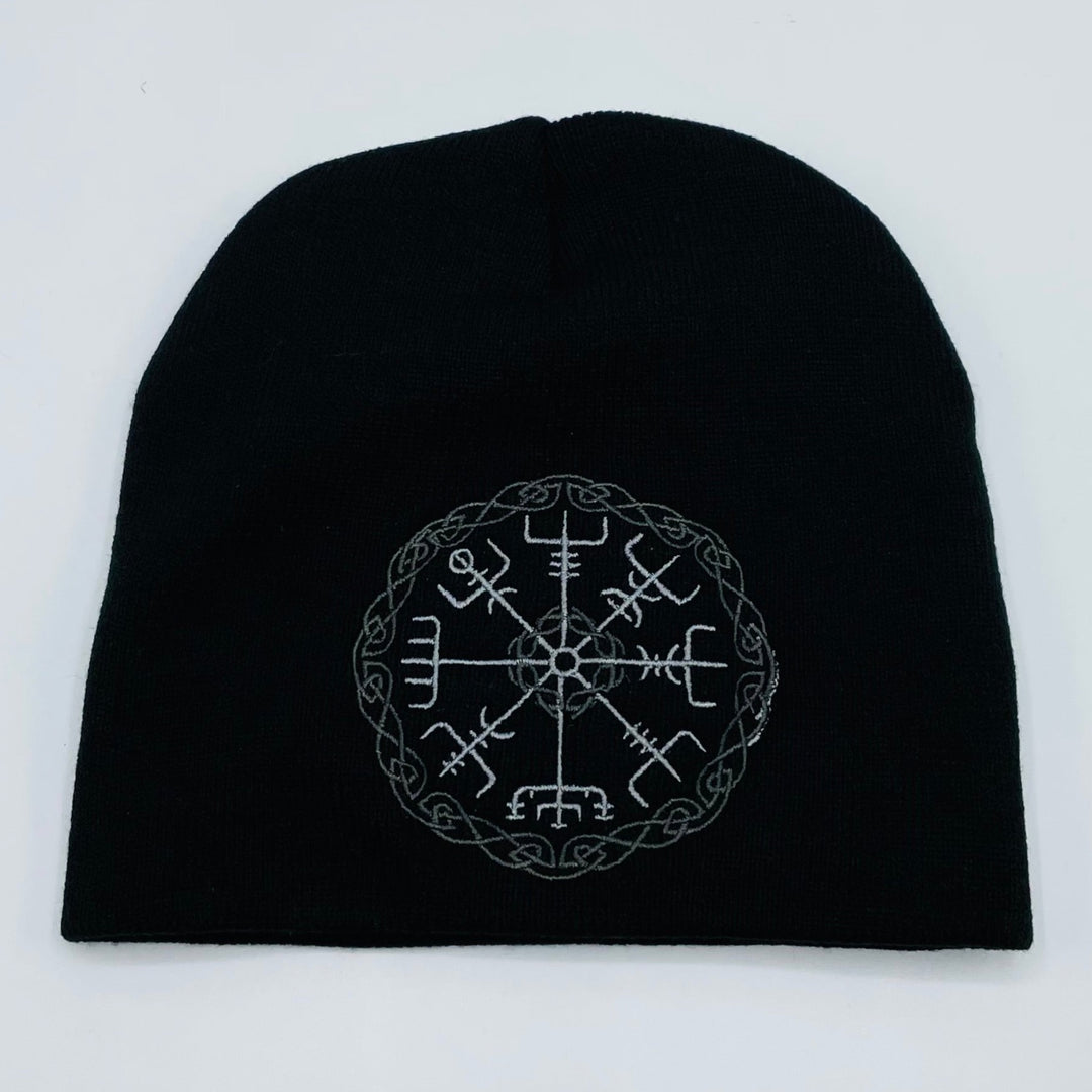 Knit beanie hat - Viking compass Vegvisir