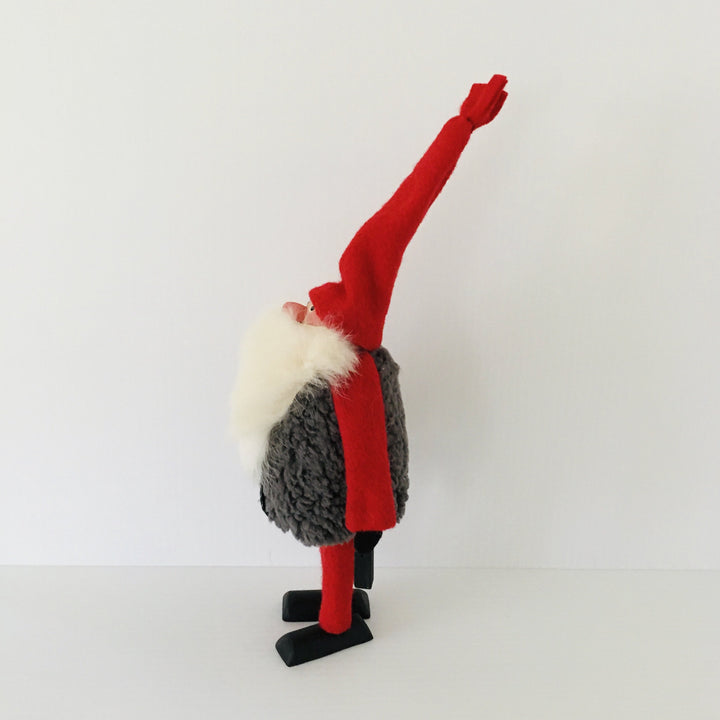 Hand made tomte holding lantern & gift