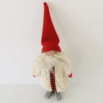 Hand made tomte with white fleece jacket