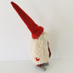 Hand made tomte with white fleece jacket