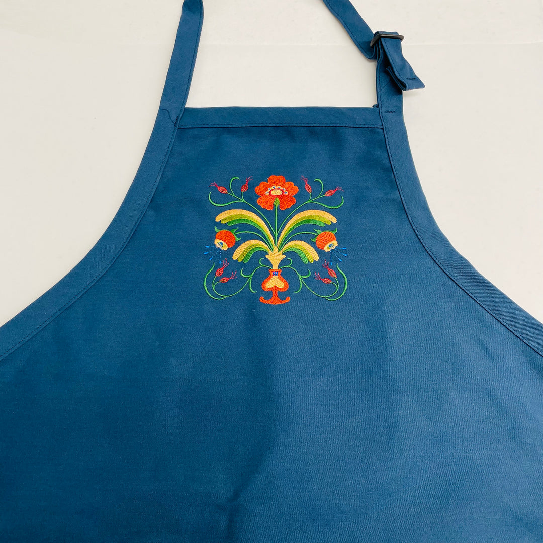 Apron - Embroidered Folk Art Floral