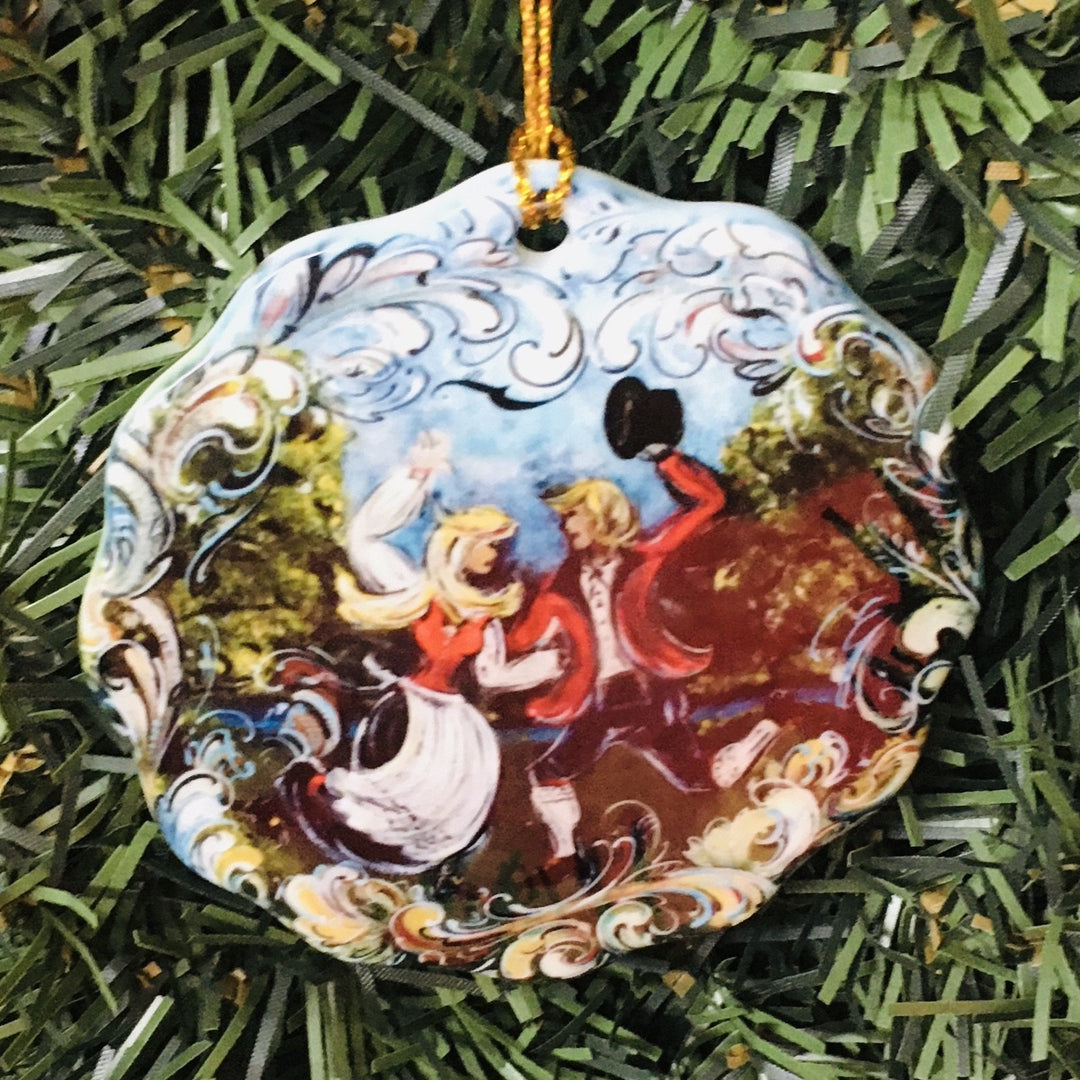 Ceramic ornament, Lise Lorentzen rosemaling