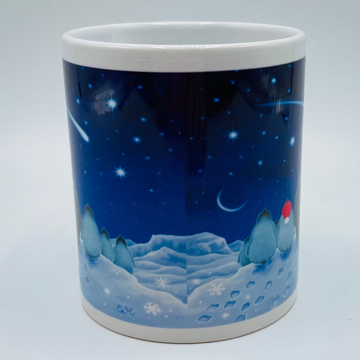 Eva Melhuish Penguins watching shooting star coffee mug