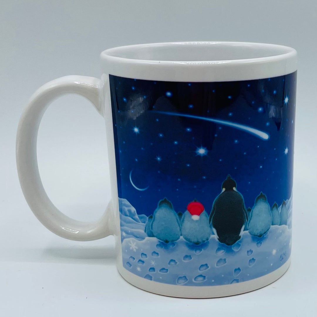 Eva Melhuish Penguins watching shooting star coffee mug