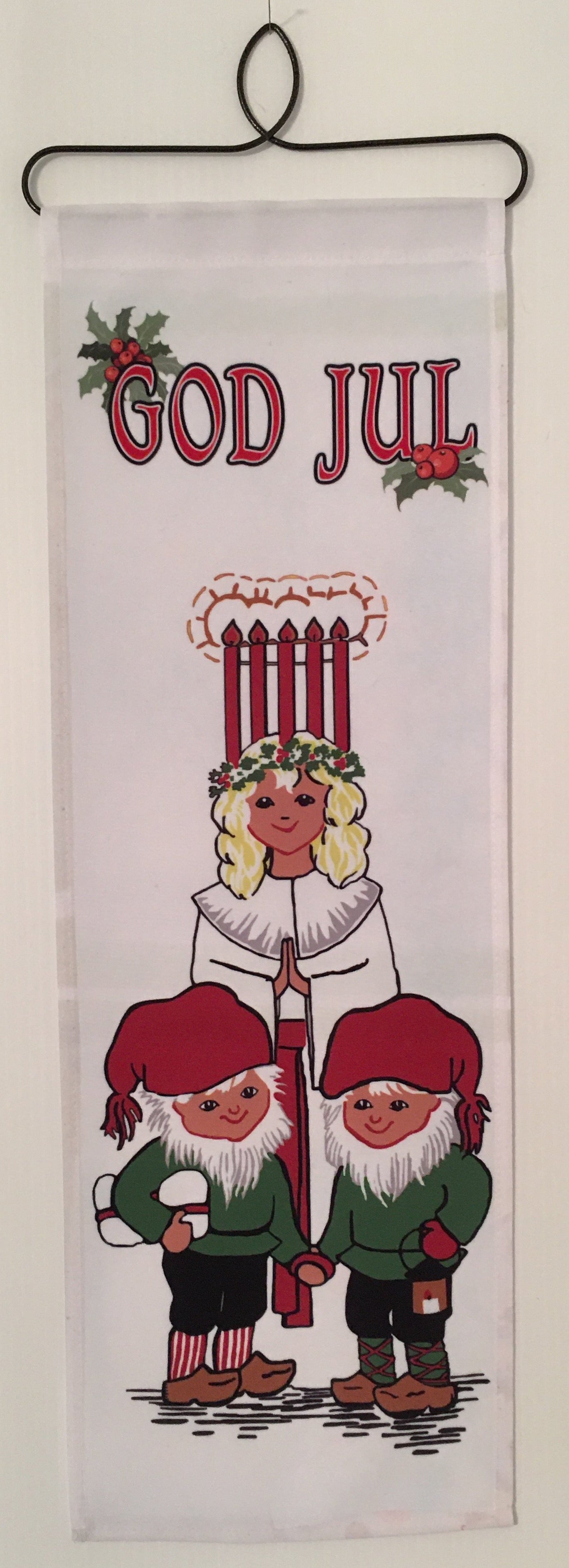 Christmas God Jul Lucia & Tomte Fabric wall hanging – Gift Chalet
