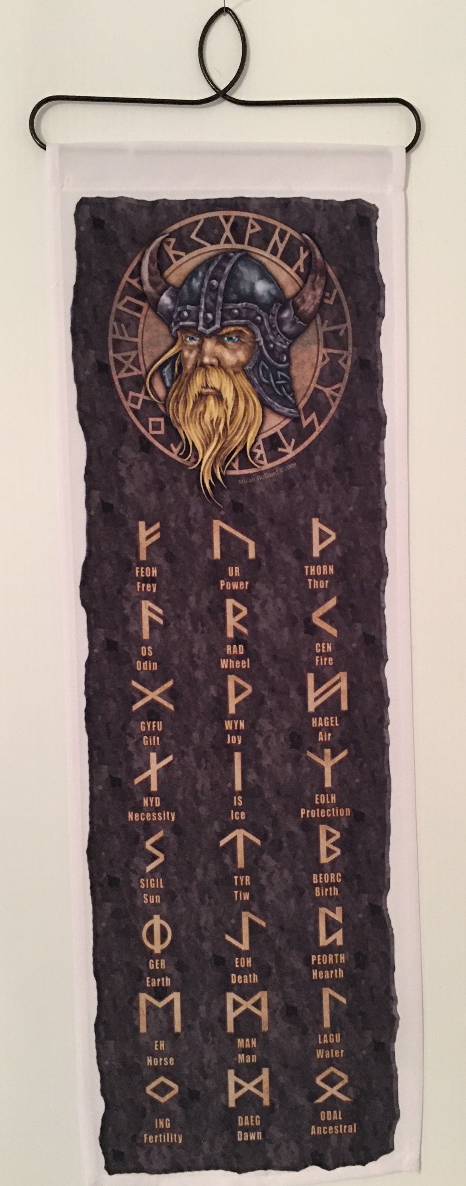 Viking with Runes fabric wall hanging – Gift Chalet
