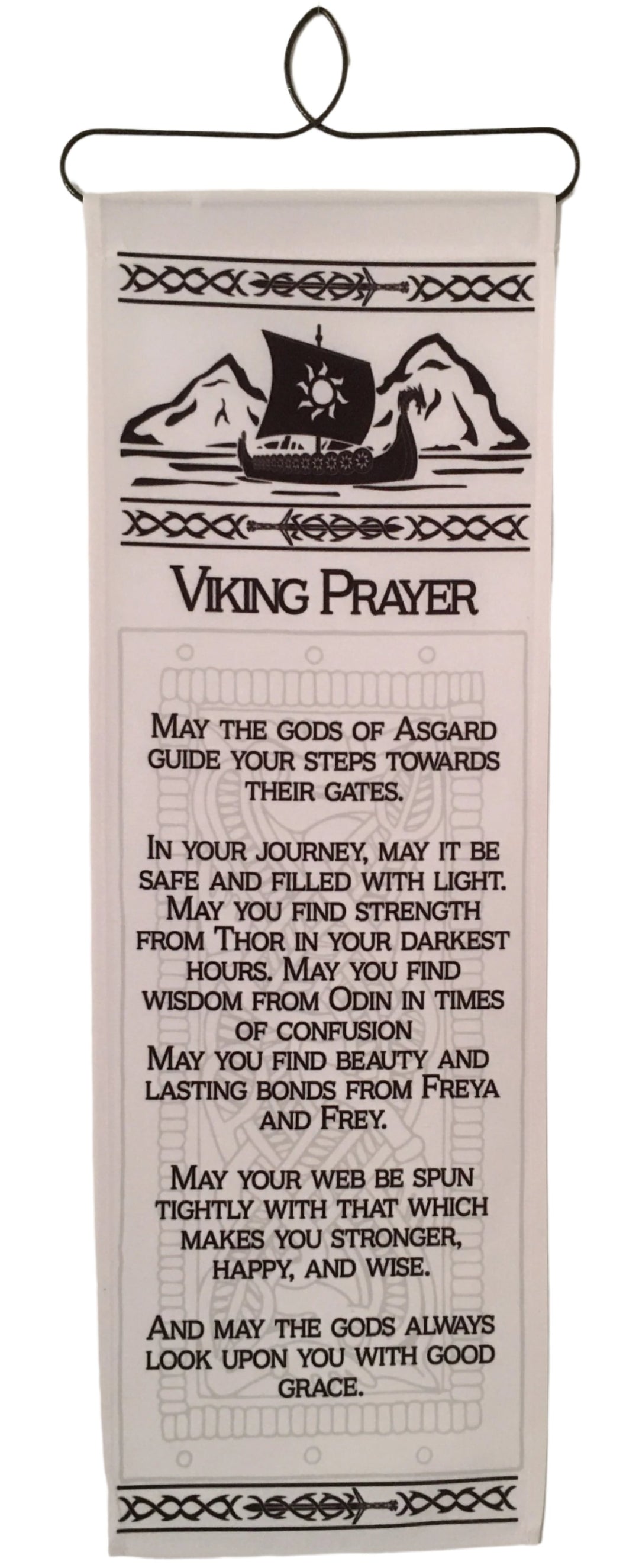 Viking Prayer fabric wall hanging