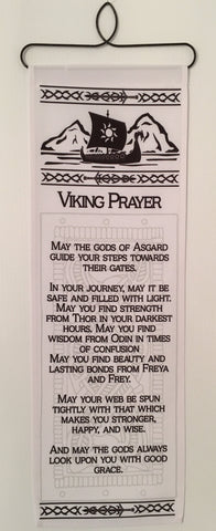 Viking Prayer fabric wall hanging