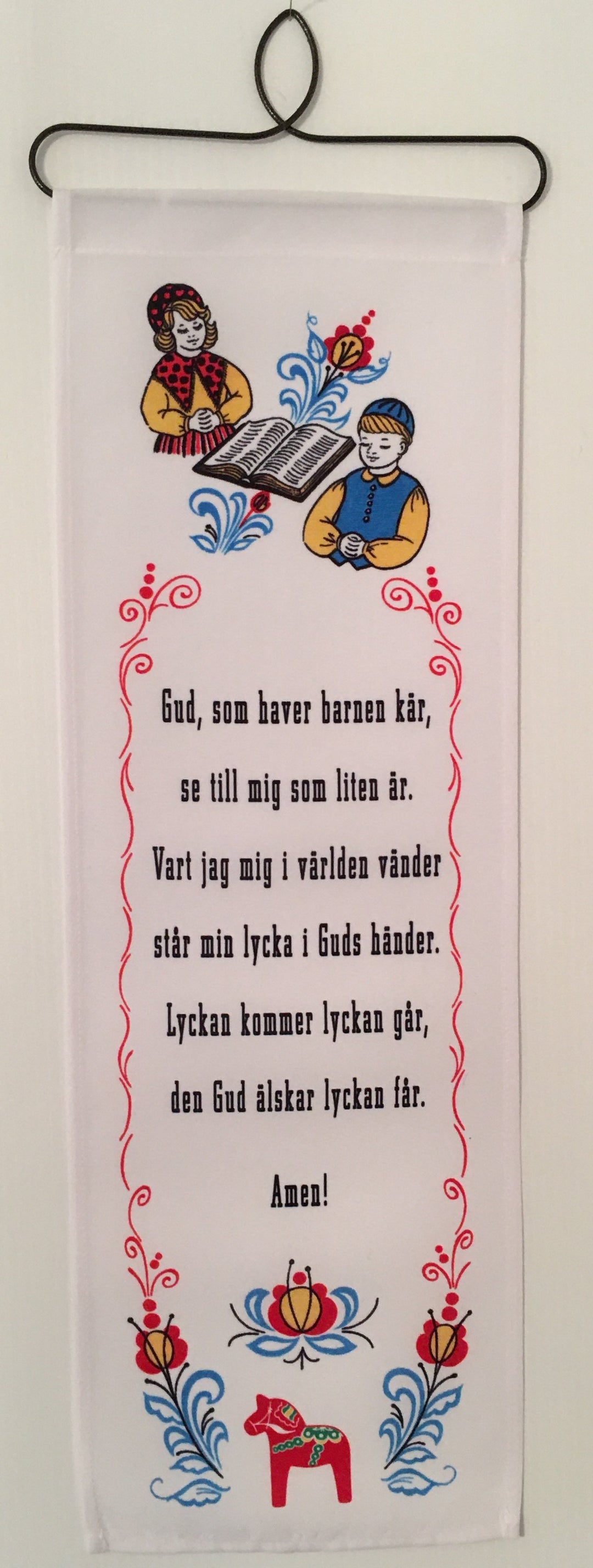 Swedish Children's Prayer fabric wall hanging