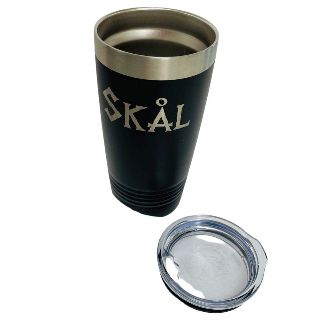 Skål on Black 20 oz Stainless Steel hot/cold Cup