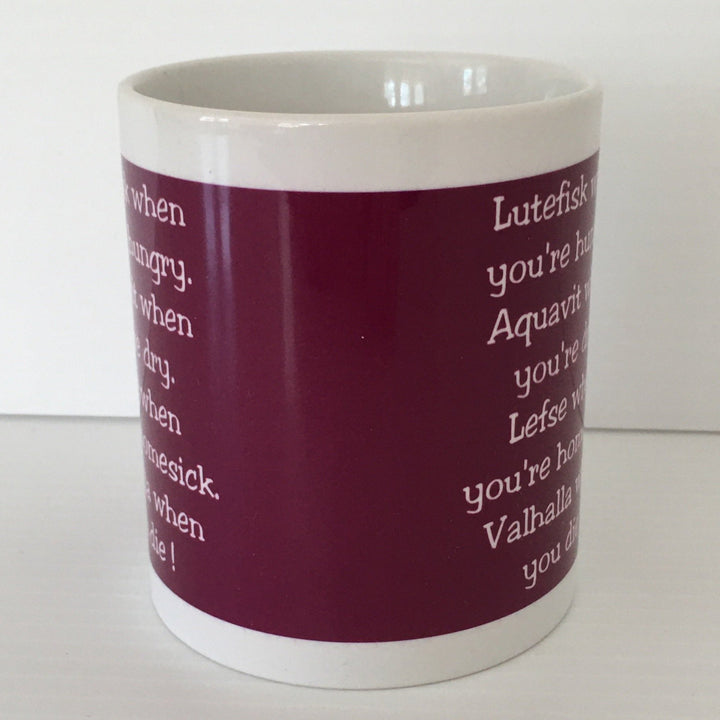 Lutefisk Aquavit Lefse Valhalla coffee mug