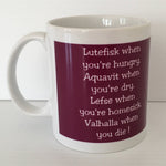 Lutefisk Aquavit Lefse Valhalla coffee mug