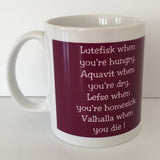 Lutefisk Aquavit Lefse Valhalla coffee mug