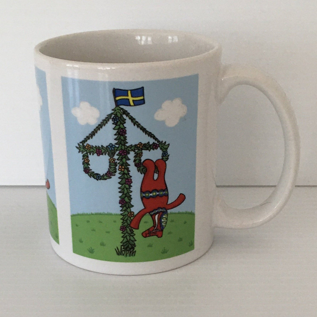 Karin Didring Dala Horse on Midsommar maypole coffee mug