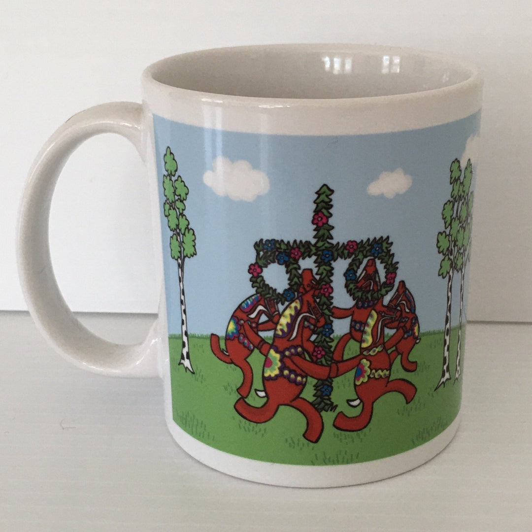 Karin Didring Dala Horse Midsommar maypole dancing coffee mug