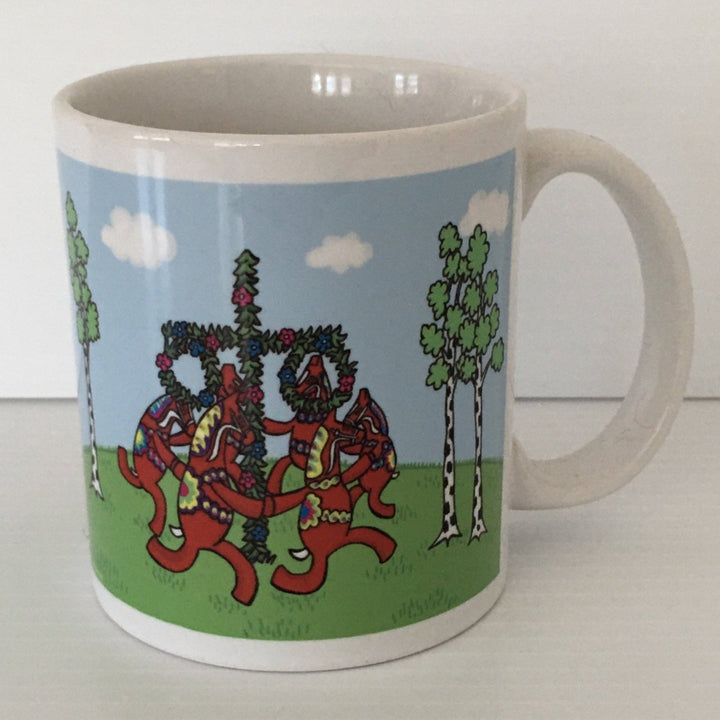 Karin Didring Dala Horse Midsommar maypole dancing coffee mug