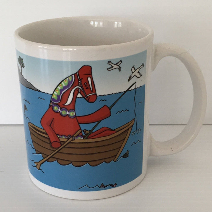 Karin Didring Dala Horse fishing coffee mug