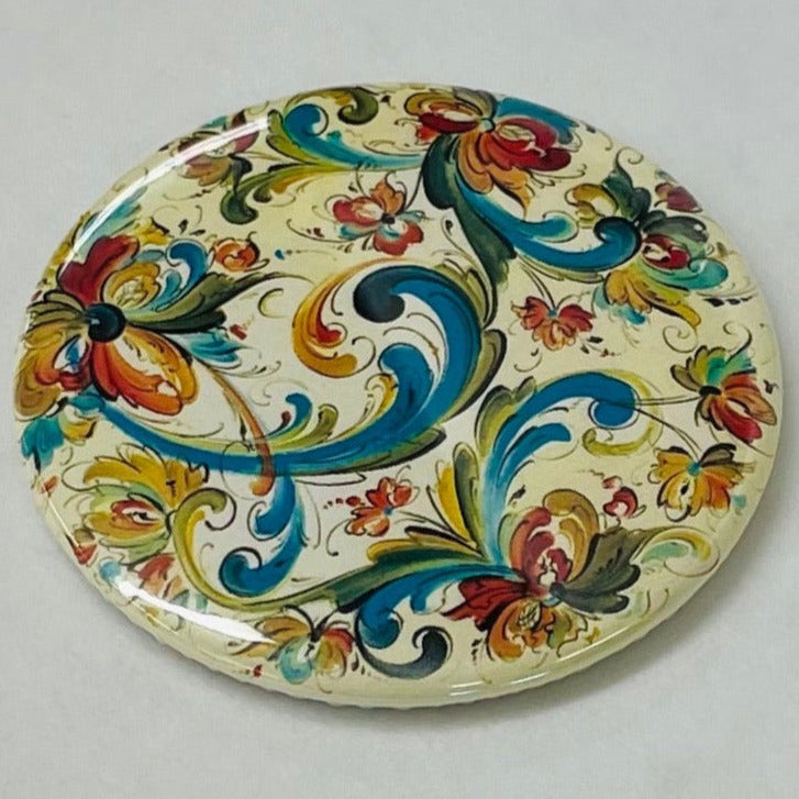 Lise Lorentzen Rosemaling round button/magnet