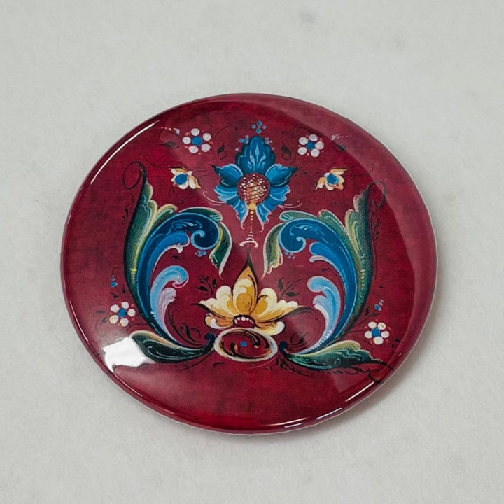 Lise Lorentzen Rosemaling round button/magnet