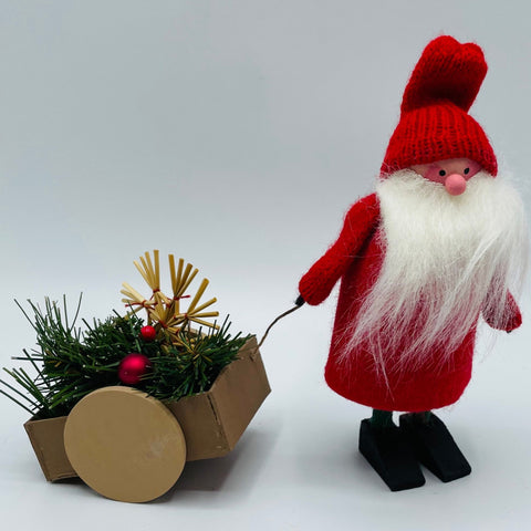Hand made Tomte with sled