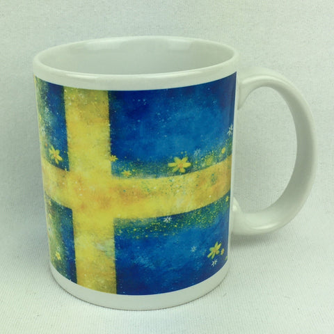 Swedish Flag & Flowers coffee mug