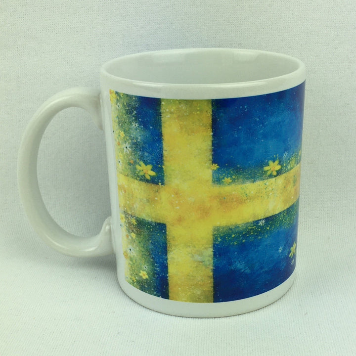 Swedish Flag & Flowers coffee mug