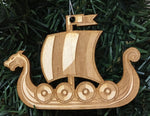 Baltic birch ornament - Viking ship