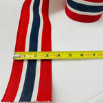 Fabric Ribbon Trim by the yard - Red, white & blue