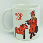 Apple girl & Dala horse coffee mug