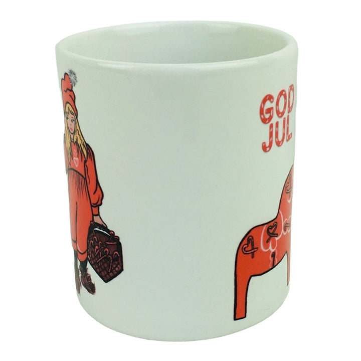 Apple girl & Dala horse coffee mug