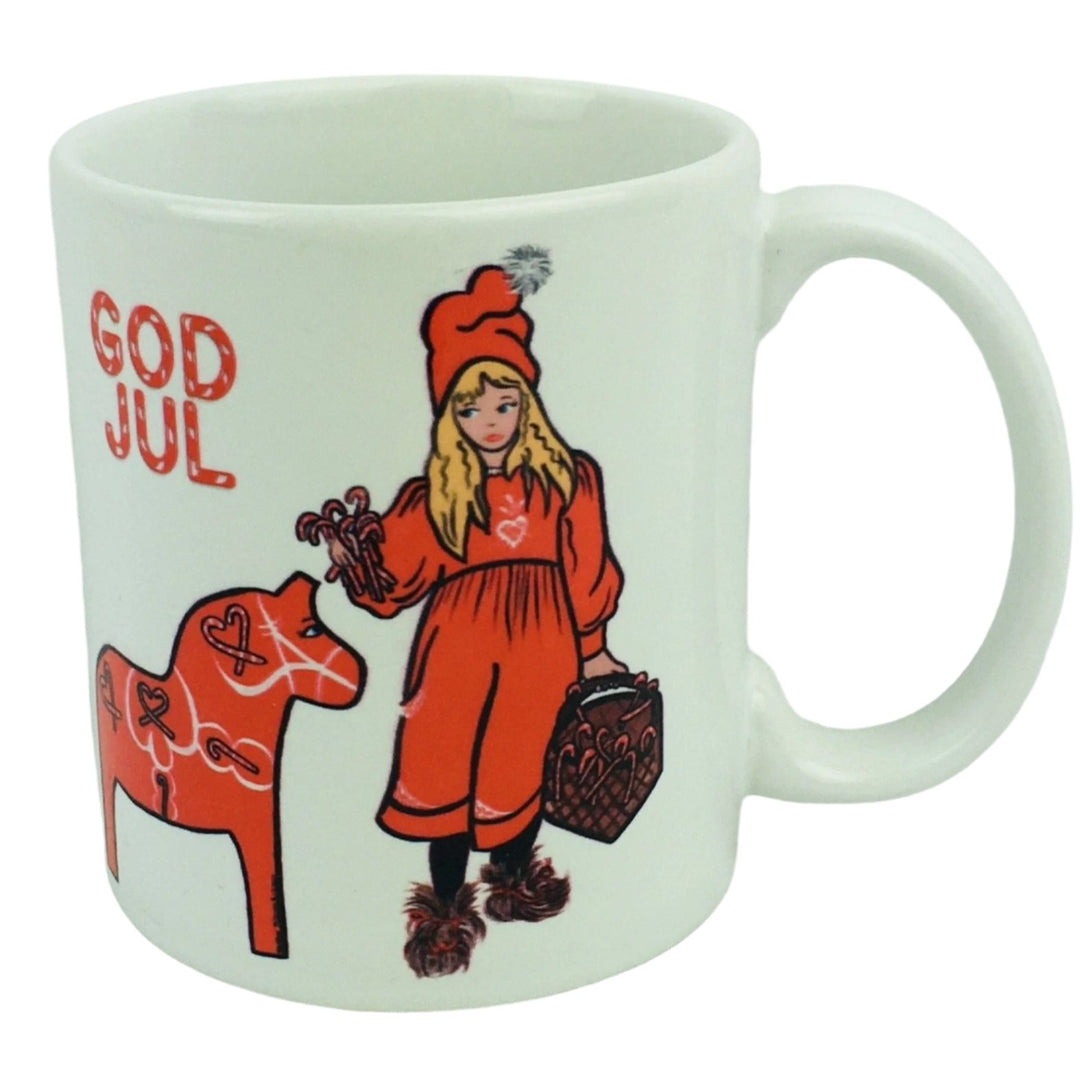 Apple girl & Dala horse coffee mug