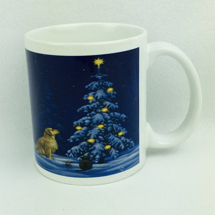 Eva Melhuish Golden Retriever at tree coffee mug